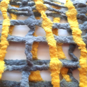 Felted scarf infinity gray yellow colors mix Original fall accessory, Ready to send, Great gift idea image 7