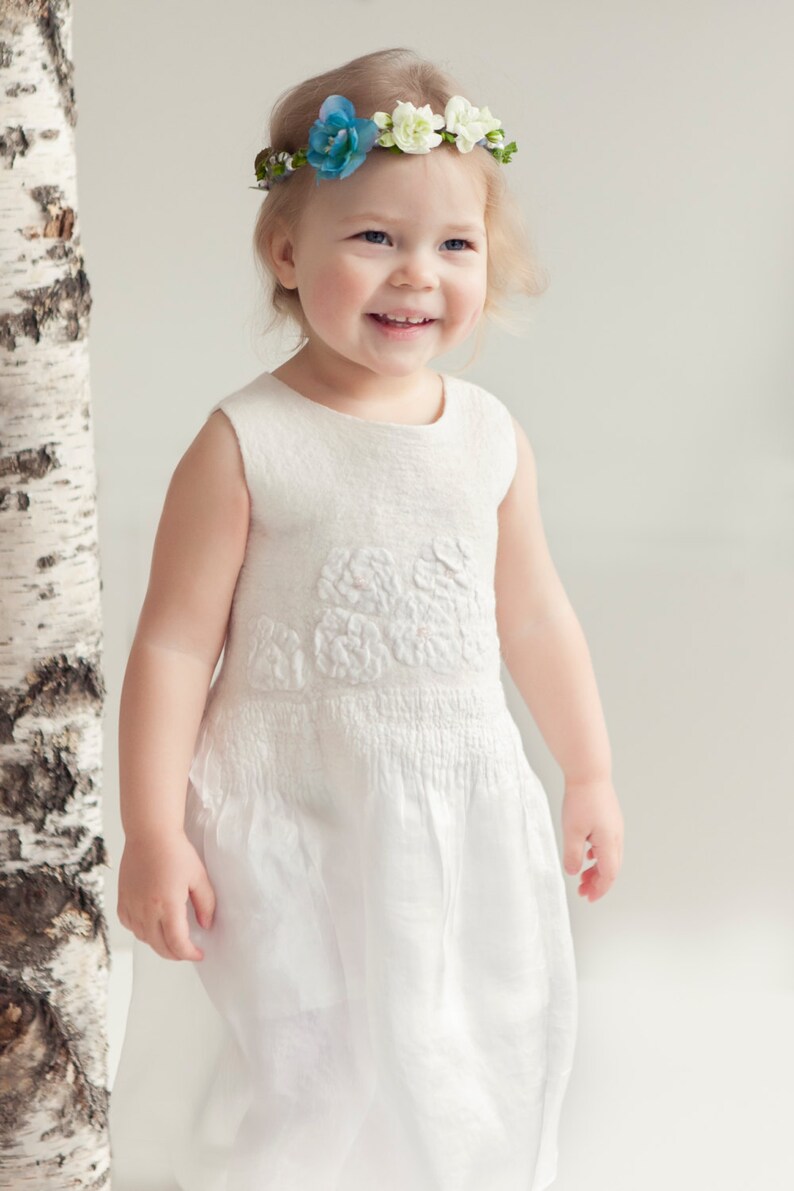 baby girl dress white silk dress Flower girl dress blessing dress dress to ORDER Christening dress spring dress Baptism dress