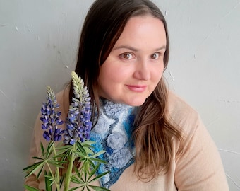 Handmade Merino Wool Felt Scarf Tie: Cozy Collar Accent