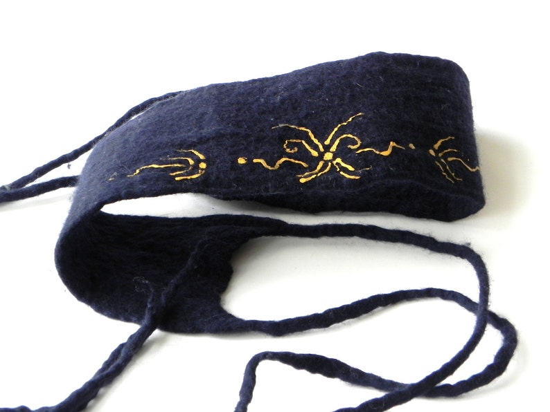 Womens gift Gift for her Felted Headband felt wool head bead original Gift idea size universal warm accessory image 5