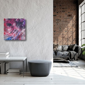Arte mural abstracto original de fieltro de lana – Pintura textil hecha a mano – Obra de arte única en fibra – Decoración de interiores moderna y acogedora
