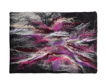 Felt wool picture for home decor. Original one of a kind piece. Nuno felt wool Abstract image.