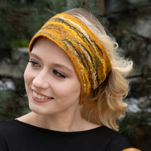 Wool Felt Headband – Warm Boho Winter Ear Warmer, Cozy Women’s Hair Accessory, Eco-Friendly Woolen Headband