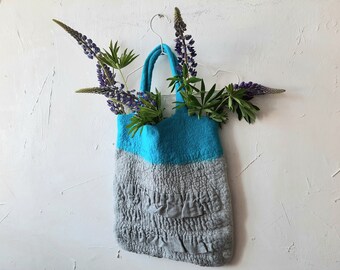 Felt handbag from Wool and Linen cozy original and comfortable Women Accessory Ready for shipping, Great gift idea