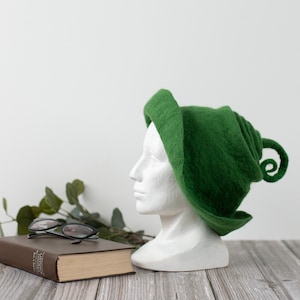 Felted wizard hat, Festival headwear, Halloween witch hat Fun winter felted hat