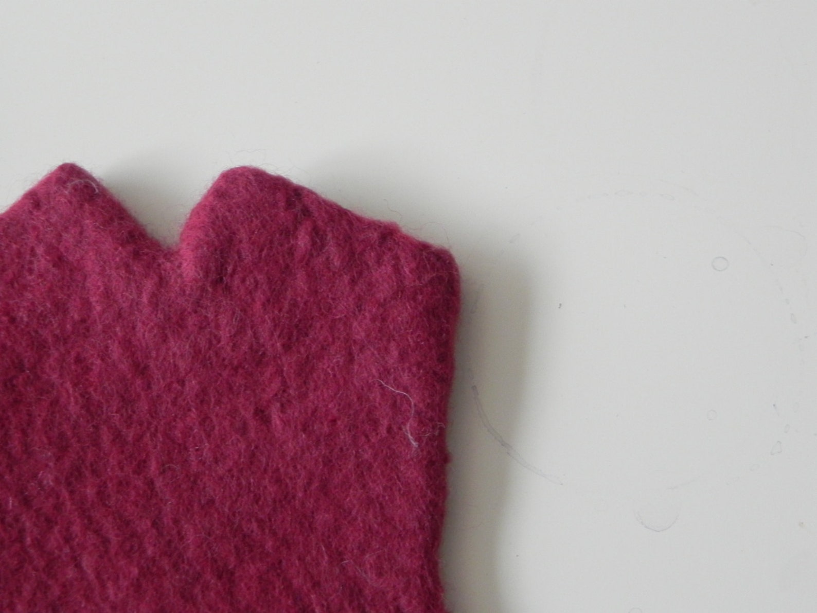 Felted Wool Gloves Wrist Warmer Dark Red Color Spring Etsy