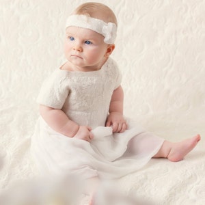 Baptism dress, baptism dress for baby girl, christening outfit, baby dress, Christening Dress-size 0m-9m image 1