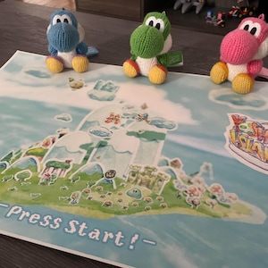 Yoshi&#39;s Island 30th Anniversary - Nostalgic Video Game Poster - Watercolored 3D Yoshi&#39;s Island Illustration