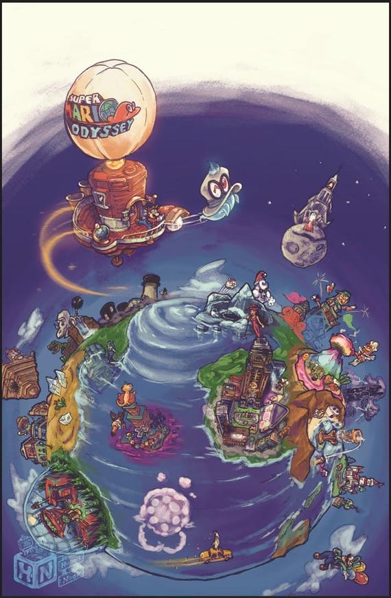 Planet Super Mario Odyssey World New Open Box Super Mario Odyssey