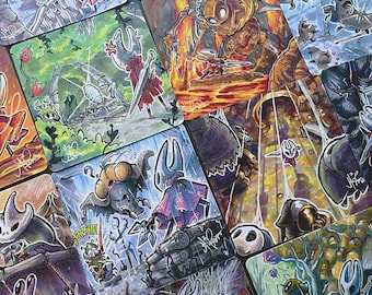 Silksong Mini Prints: Ink & Marker Illustrations - Pillars of Pharloom
