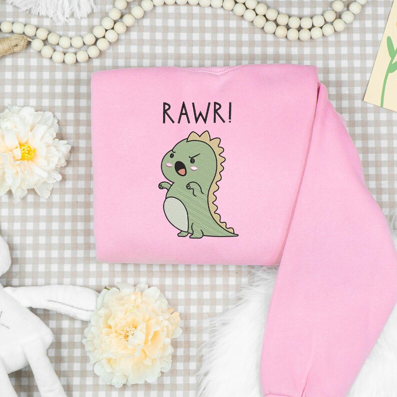 Rawr Dinosaur Embroidery Design, Cute Dinosaur Embroidery File, T-rex ...