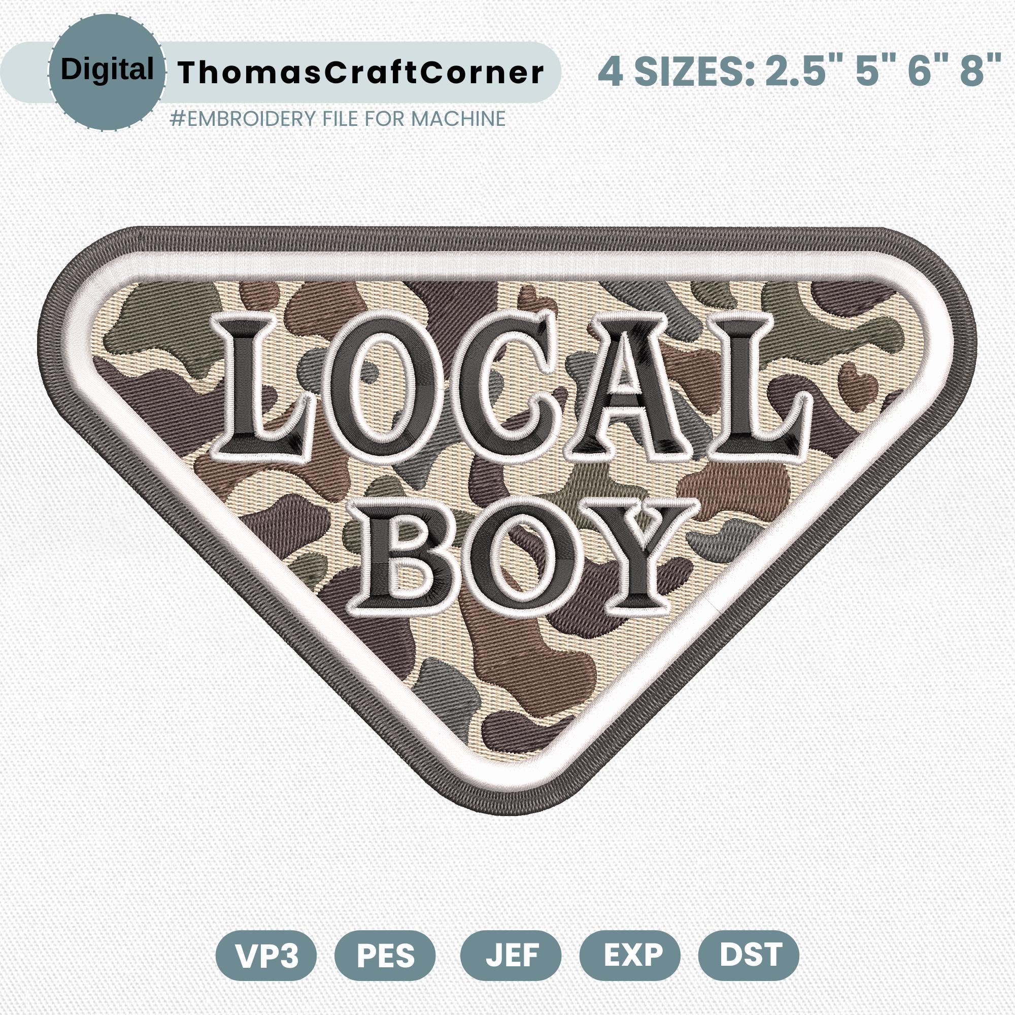 Camo Local Boy Embroidery File, Embroidery File, Country Vibes ...