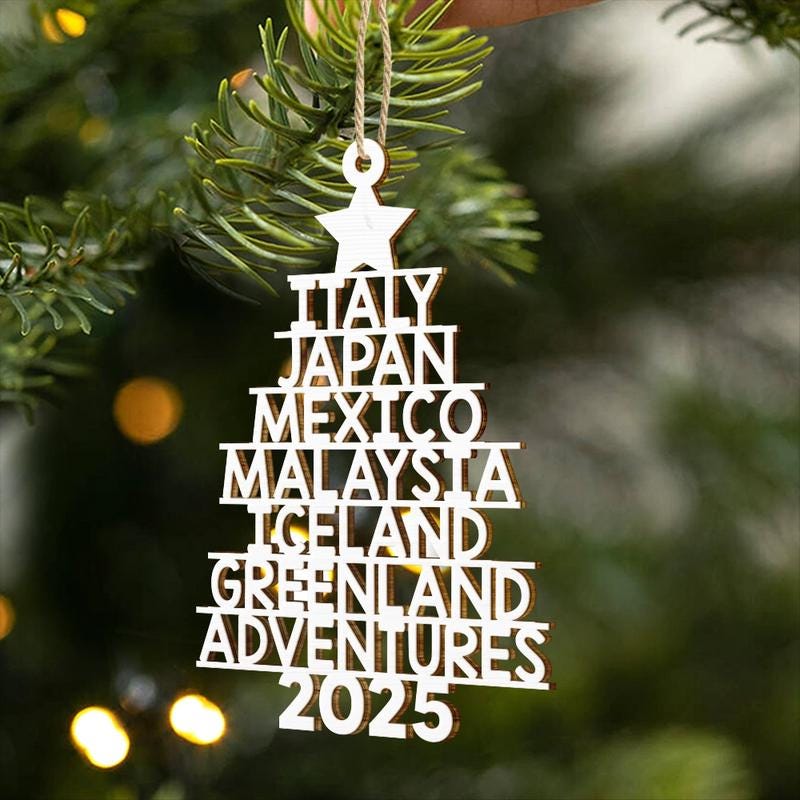Couple Travel Goal Adventures Of The Year - Personalized Custom Shaped Wooden Ornament