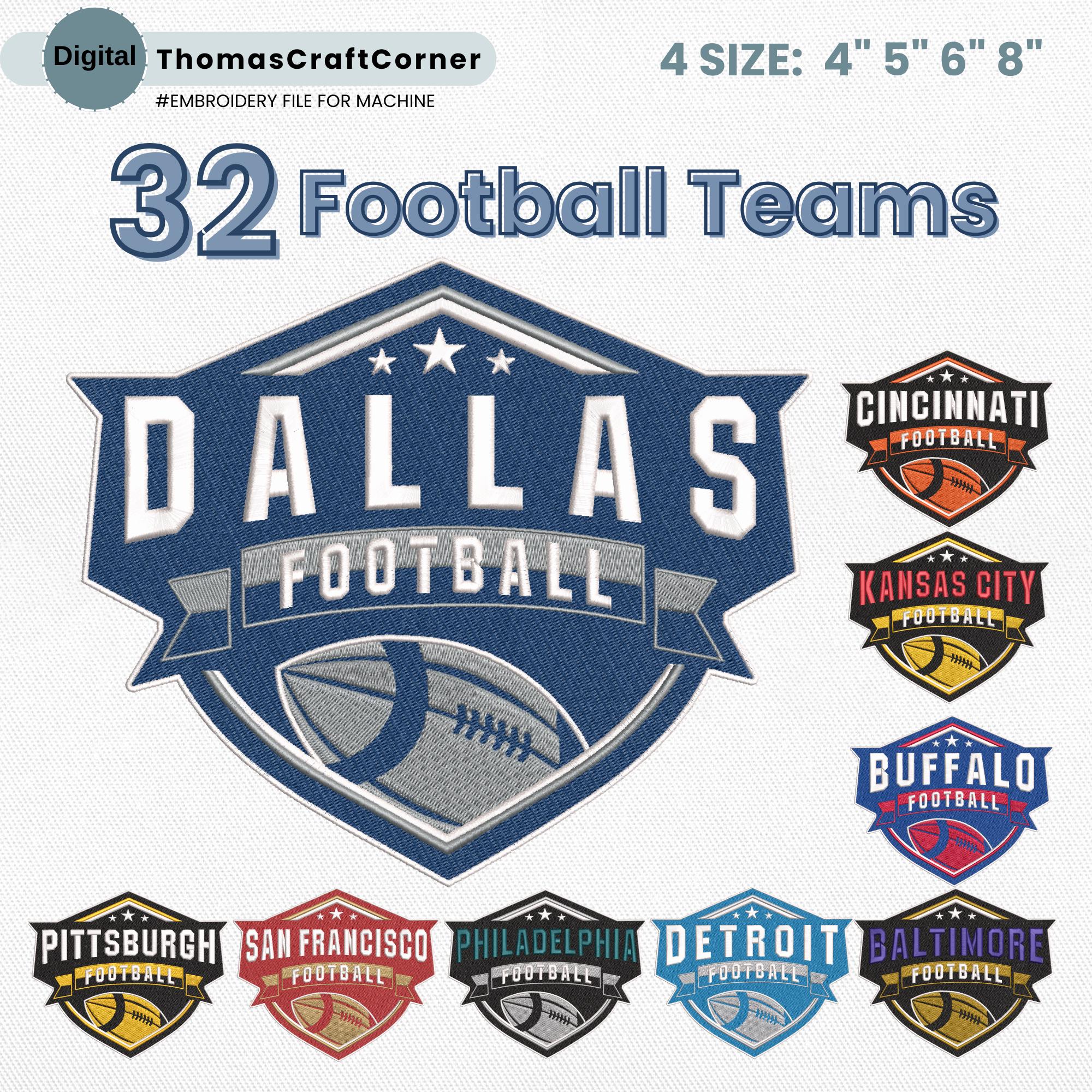 American Football Embroidery Designs, Vintage Football Logo Embroidery Bundle, Game Day Football Embroidery Files, 4 size, Football pes dst