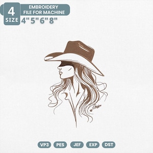 Cow Girl Embroidery File, Western Cowgirl Quote Embroidery Design, Rodeo Country Girl Stitch For Western Lovers, Instant Download