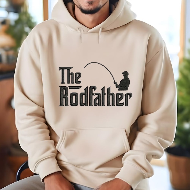 The Rod Father Embroidery File, Funny Fishing Dad Embroidery Design ...