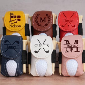 Bolsas para pelotas de golf, bolsa de viaje de cuero para golf, bolsa de cuero personalizada para pelotas de golf, riñonera portátil para golf, soporte para tees de golf, accesorios de golf