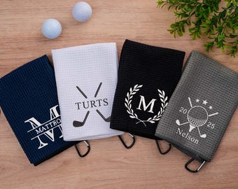 Monogrammed Golf Towel: Personalized Embroidered Microfiber Golf Gift