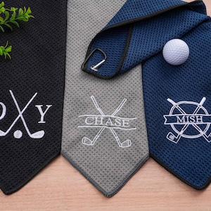 Asciugamano da golf personalizzato, asciugamano da golf ricamato, regalo per gli amanti del golf, regalo per lui, asciugamano da golf con monogramma, idea golf per papà, sposo