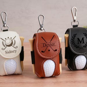 Bolsa de viaje de cuero para golf, bolsas de cuero personalizadas para pelotas de golf, bolsas para pelotas de golf, riñonera portátil para golf, soporte para tees de golf, accesorios de golf