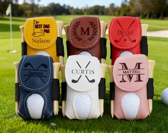 Personalized Leather Golf Ball Bag: Portable Golf Tee Holder