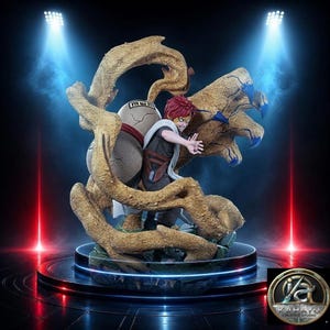 Sand Guardian Warrior Fanart STL-standbeeld | Schaal 1/6 | Elementaire verdedigingsvorm met dynamische basis | 3D STL-afdrukbestand