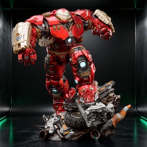 Epische Heavy Mech Titan Fanart STL Statue + Büste | 1/6 Maßstab | Power Armour mit Leichten Kernen & Rock Basis | 3D STL Druckdatei Modell Download