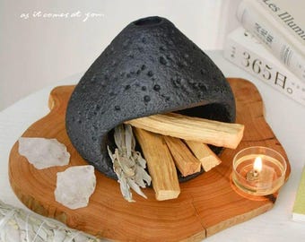 Ceramic Palo Santo Holder, Minimalist Smudge Bowl, Meditation Decor, Sage Holder