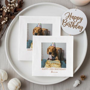 Tovaglioli con foto personalizzati e testo - Tovaglioli da cocktail personalizzati per decorazioni per feste di compleanno - Tovaglioli di buon compleanno per tutte le età