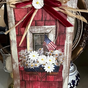 patriotic shelf sitter, tray decor
