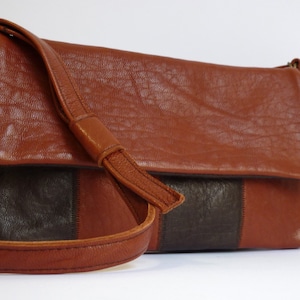 Mini Leather Shoulder Bag sienna and brown leather image 1