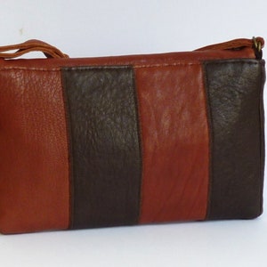 Mini Leather Shoulder Bag sienna and brown leather image 3