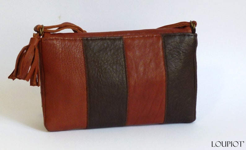 Mini Leather Shoulder Bag sienna and brown leather image 3