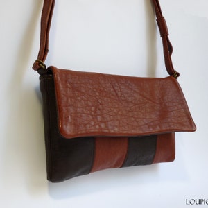 Mini Leather Shoulder Bag sienna and brown leather image 4