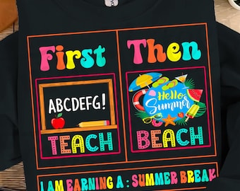 Lustige Lehrer Sommerferien PNG: Erst unterrichten, dann Strand