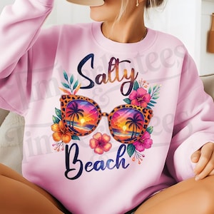Playa Salada (Png), Diseño de Sublimación, Flores Tropicales (Png), Verano Colorido (Png), Diseño de Camiseta (Png), Descarga Digital (Png), DTF