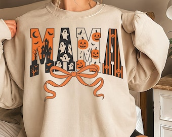 Coquette Halloween Mama PNG: Retro Spooky Design (Digital Download)