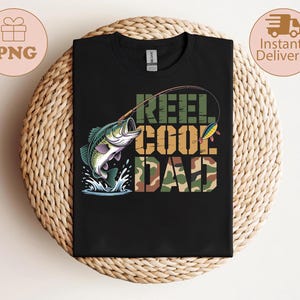 Retro Reel Cool Dad Png, Wishin&#39; I Was Fishin&#39; Png, Fishing Dad Png, FatherHood Png, Bass Fishing Png, Fathers Day Gift, Trendy Dad Designs
