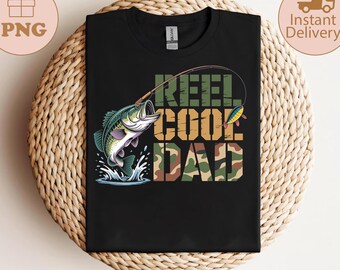 Retro Reel Cool Dad Fishing PNG, Father's Day Gift