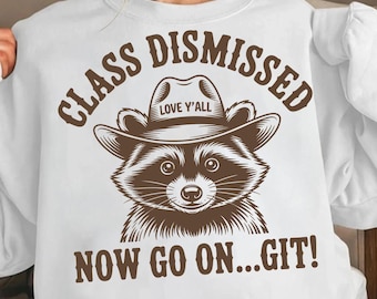 Lustige Waschbär-Klasse ausgeschlossen PNG: Retro Design am letzten Tag der Schule