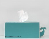 PRE-ORDER: Whale Tissue Holder - Cyan - Ships July 30th / bathroom decor, whale theme, nautical nursery, baby shower gift, unisex