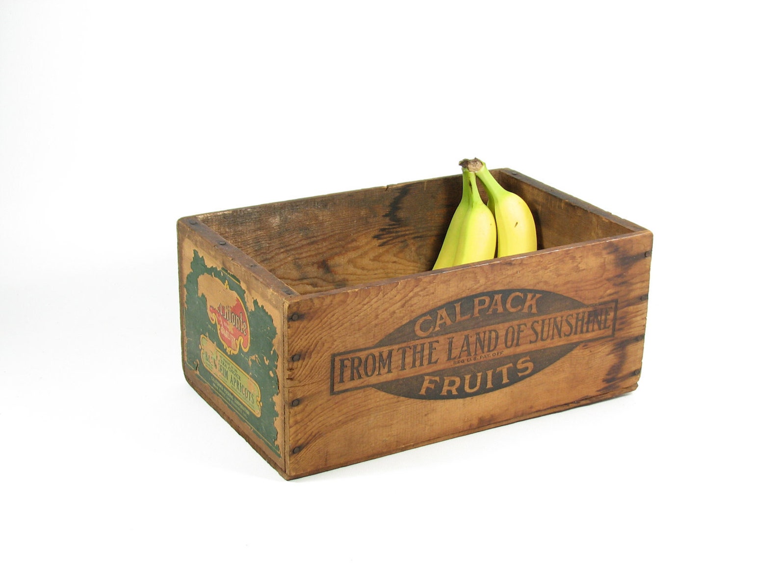 Vintage Wood Fruit Crate Wooden Box CA Del Monte Cal Pack Etsy