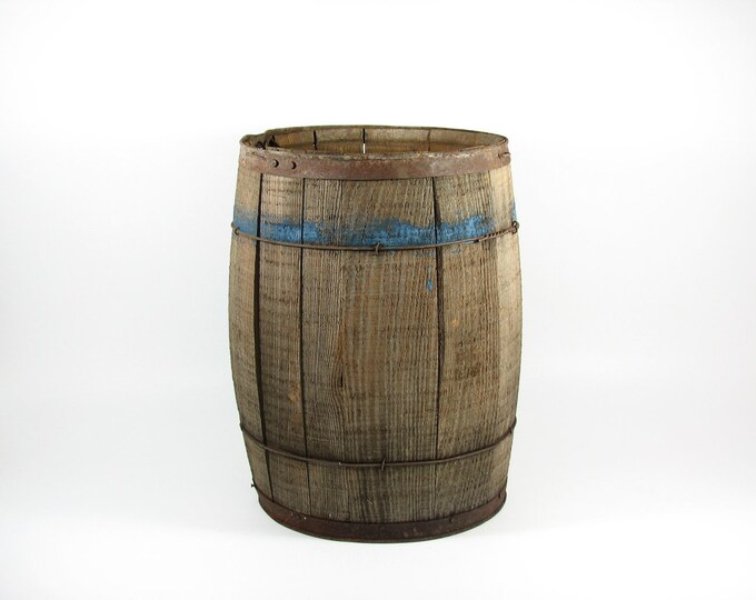 Vintage Wood Nail Keg Barrel Etsy