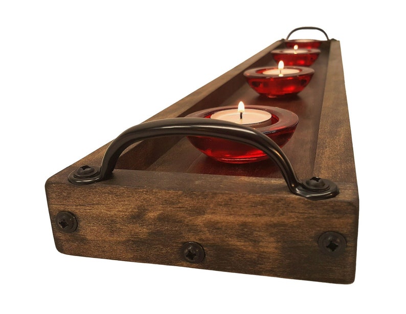 Candle Tray Long Narrow Tray Long Wooden Tray Table Etsy