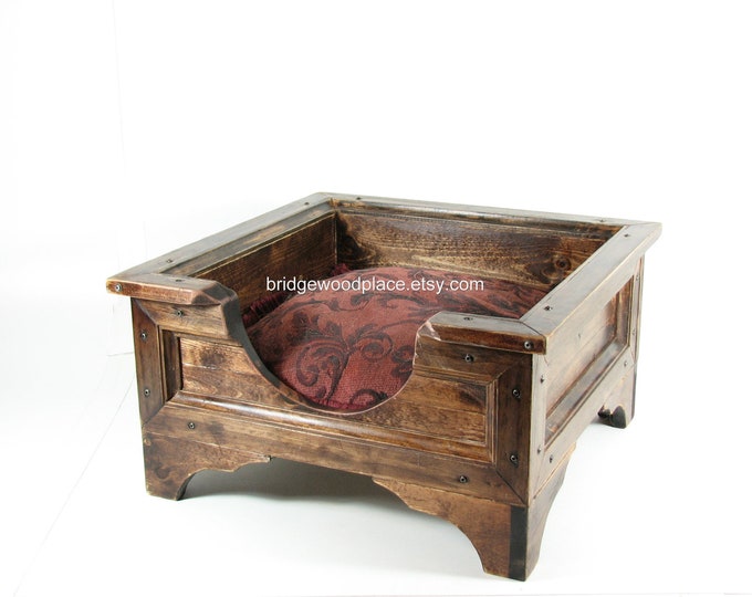 Pet Bed Furniture Cat Bed Small Dog Bed Wood Crate Wooden Box Etsy