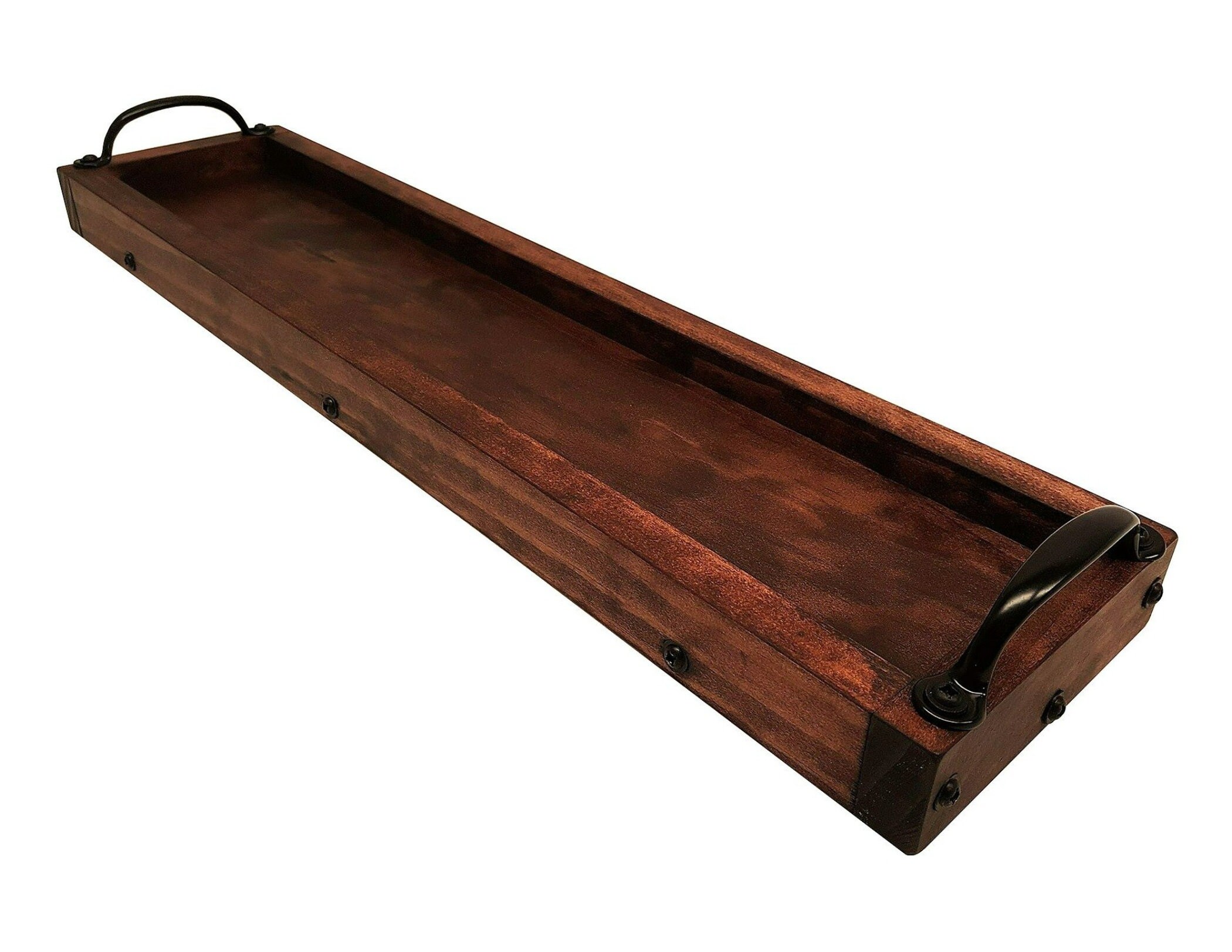 Wooden Candle Tray Long Narrow Wooden Tray Table Centerpiece Etsy