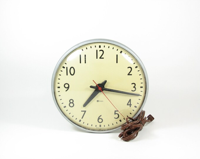 Vintage School Wall Clock Simplex Etsy