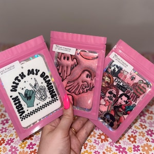 Halloween Pattern Air Fresheners | Ghosts & Pumpkins Felt Freshies | Cute Spooky Car Decor | Preppy Halloween Accessories