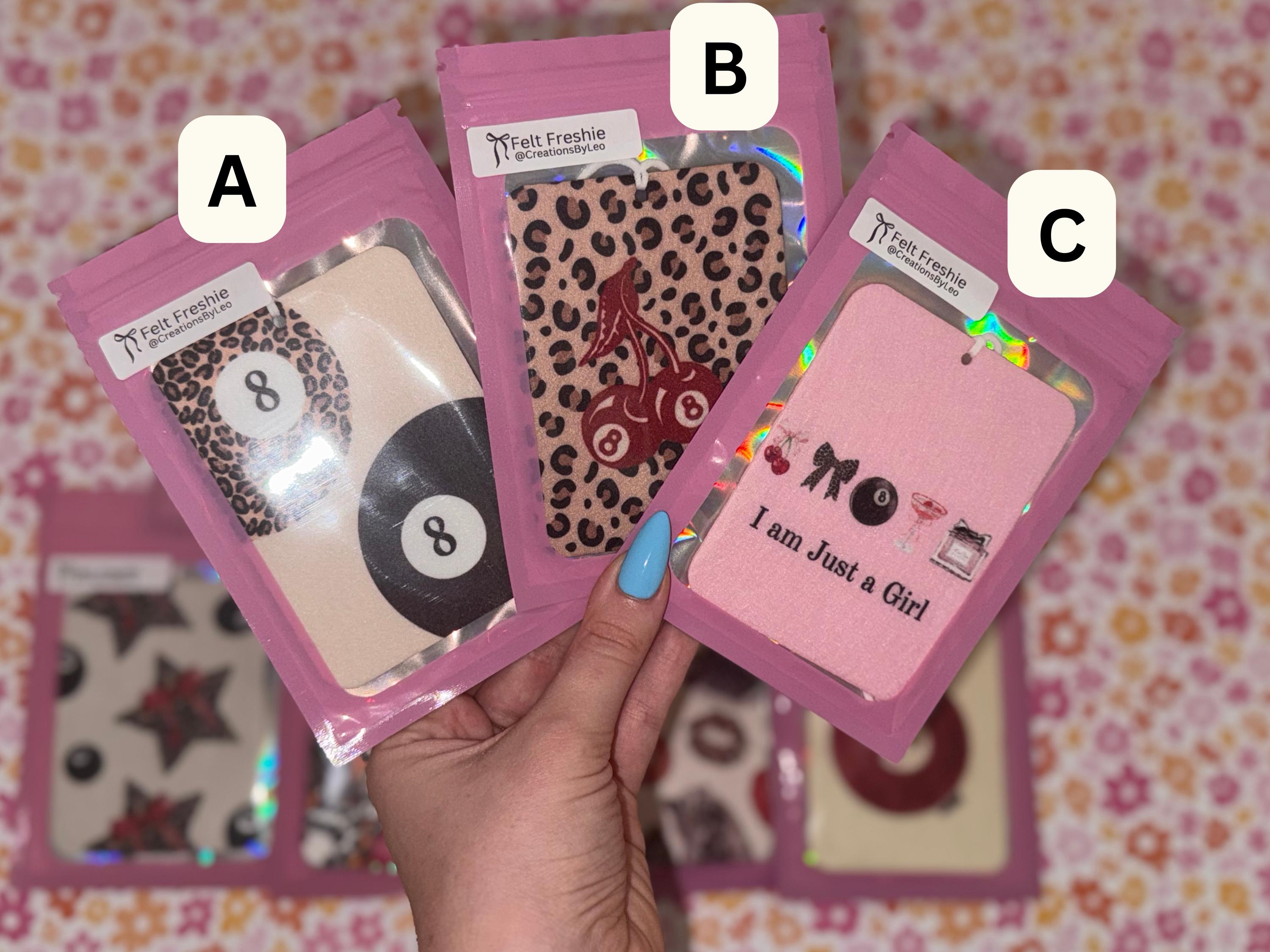 8 Ball Trendy Air Freshener | Lucky Felt Freshie | Retro Car Accessories | Preppy Car Decor