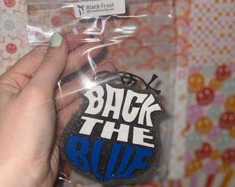 Back the Blue Car Freshie : Black Frost Scent